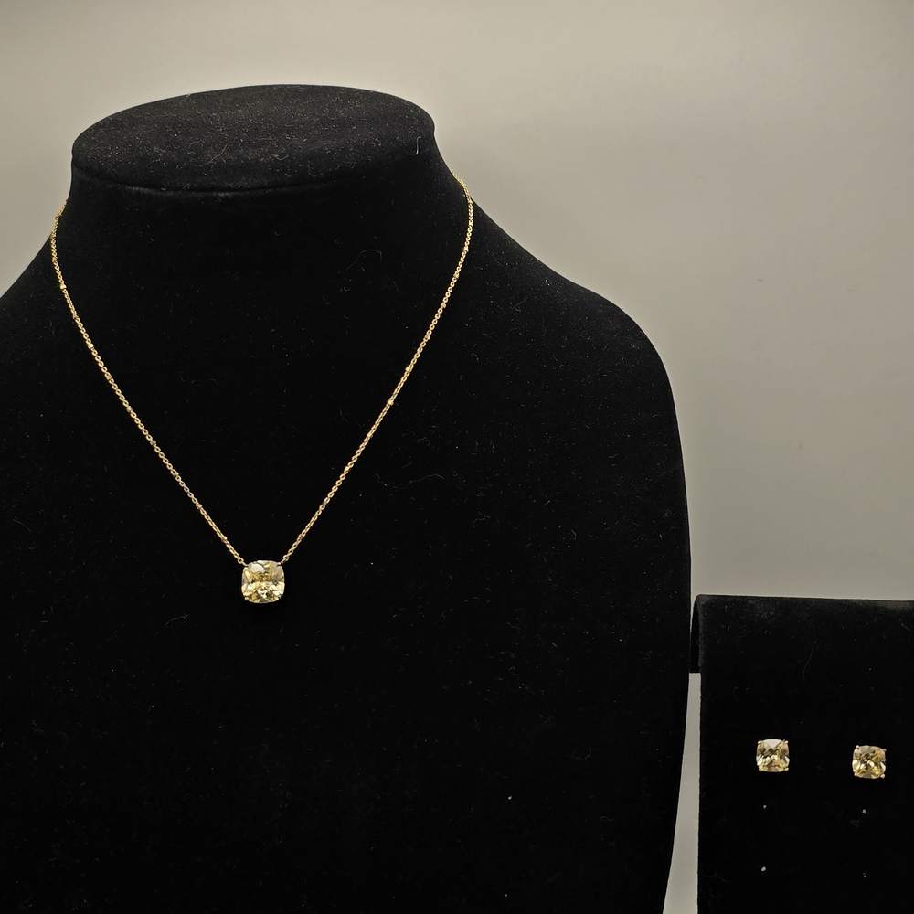 Gold Plated 925 Sterling Silver Vanna K Cubic Zirconia Necklace and Earring Set